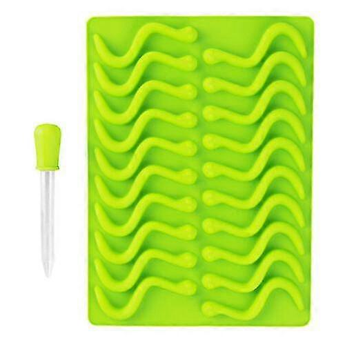 Silikon Gummibärchen Wurm Form Candy Sugercarft Backformen mit Dropper Tool CP