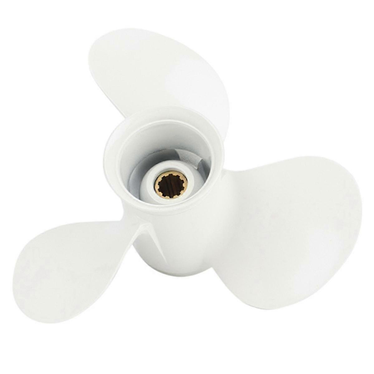664-45952-00-EL 9 7/8 x 14 Aluminum Boat Outboard Propeller for 20-30HP White 10 Spline Tooth 3 Blades RH