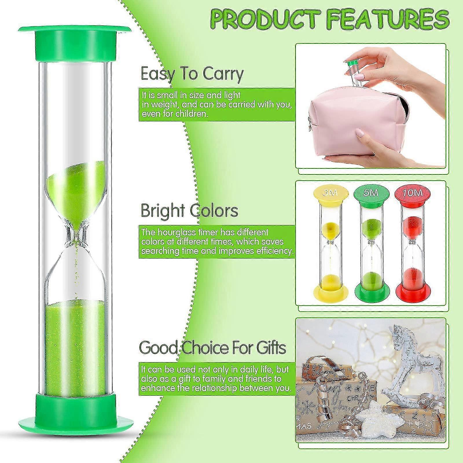 3 Pieces Sand Timer 6 Hourglasses Game Timer Sand Hourglass Timer For Kids And Adult Kitchen Decoration Timers