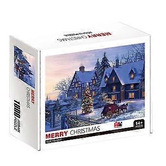 Weihnachts-Adventskalender - 1000pcs Puzzle-Adventskalender 2023, Weihnachtsmann-Baum-Puzzle-Weihnachtsgeschenke für Kinder Erwachsene (Eishütte, 1000 Stück)