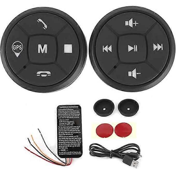 Steering Wheel Button, Car Steering Wheel Car GPS DVD Wireless Control, Steering Steering Wheel Button Controller, Control Button Volume