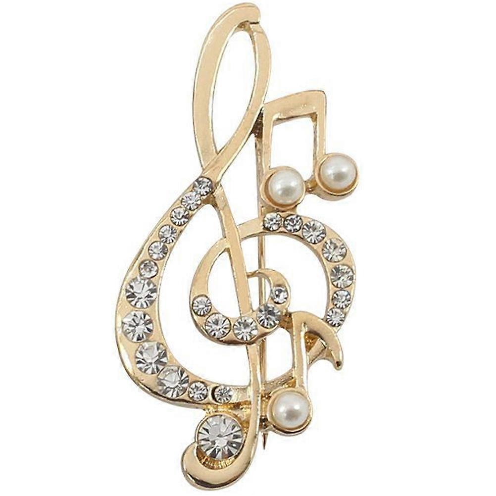 Broche décorative en forme de note de musique avec perles