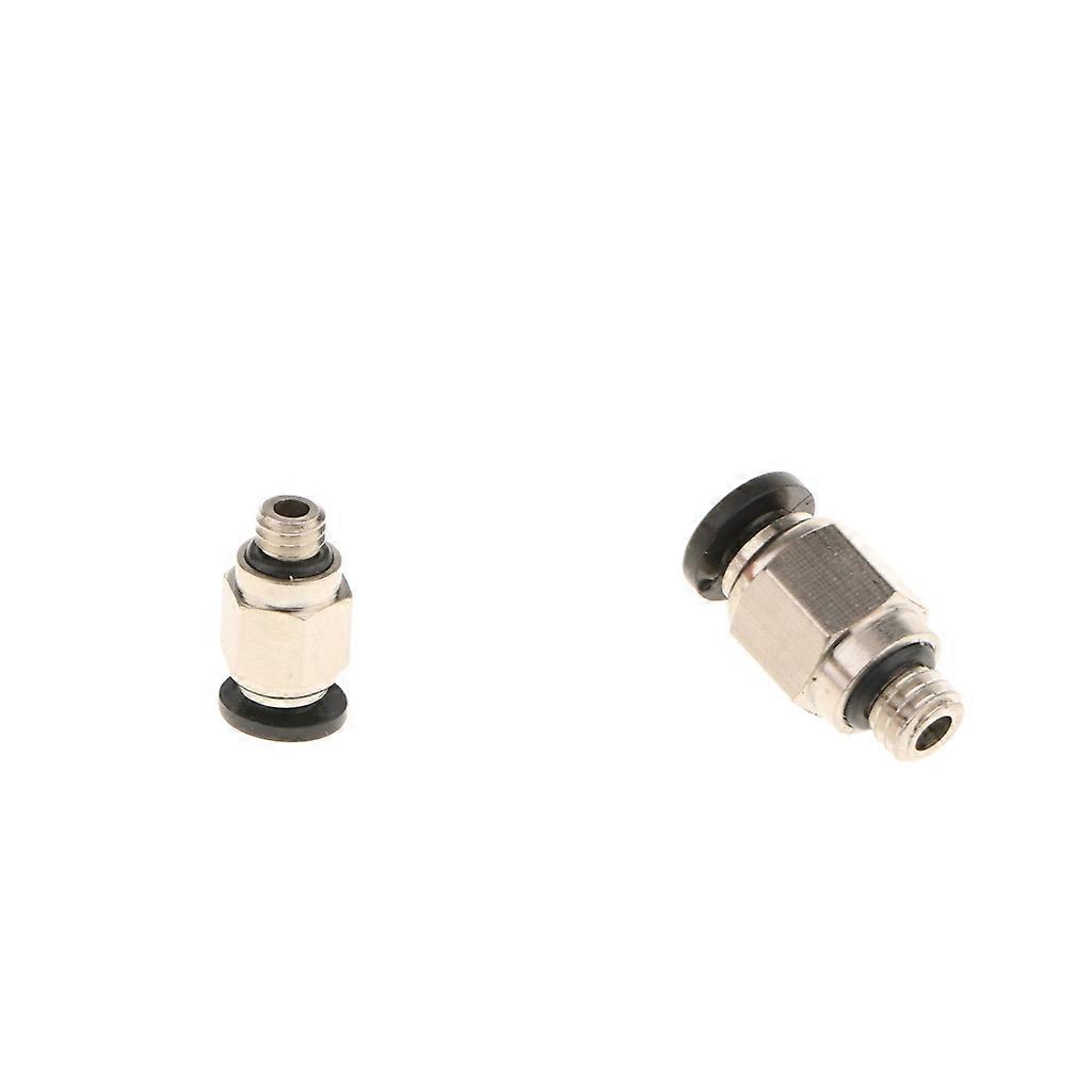2x PC4-M6 Pneumatic Straight Fitting 4mm Thread M6 Connector for 3D Printer
