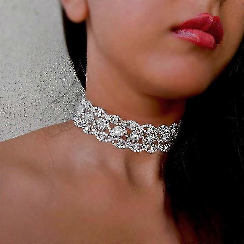 Rhinestone Choker Necklace Jewelry Adjustable Collar Necklaces