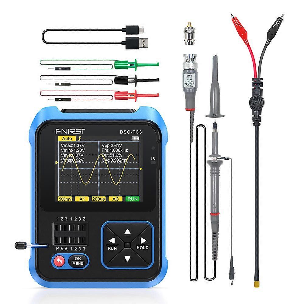 DSO-TC3 Digital Oscilloscope Transistor Tester Signal Generator Meter Handheld Oscilloscope 10MS/s Sample Rate 500KHz Bandwidth