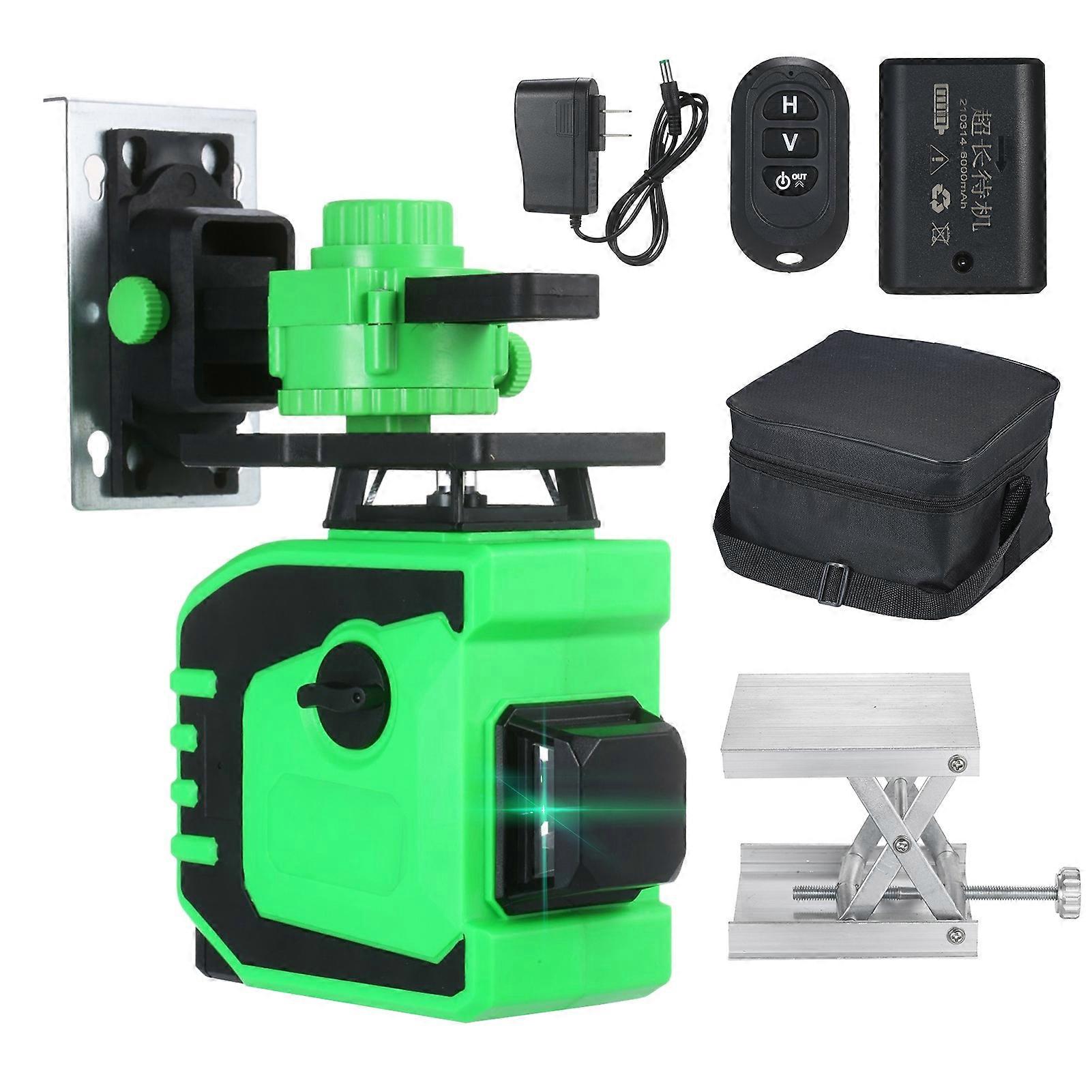 12 Lines Laser Level Tool Self Leveler Spirit Level Green Beam Self-Leveling Laser Level 360 82ft Horizontal & Vertica