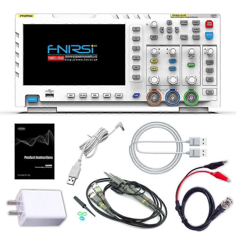 -1014D Desktop Oscilloscope 100MHZ*2 1GS/s 2 in 1 Dual Channel Digital Oscilloscope 10MHZ Signal Generator