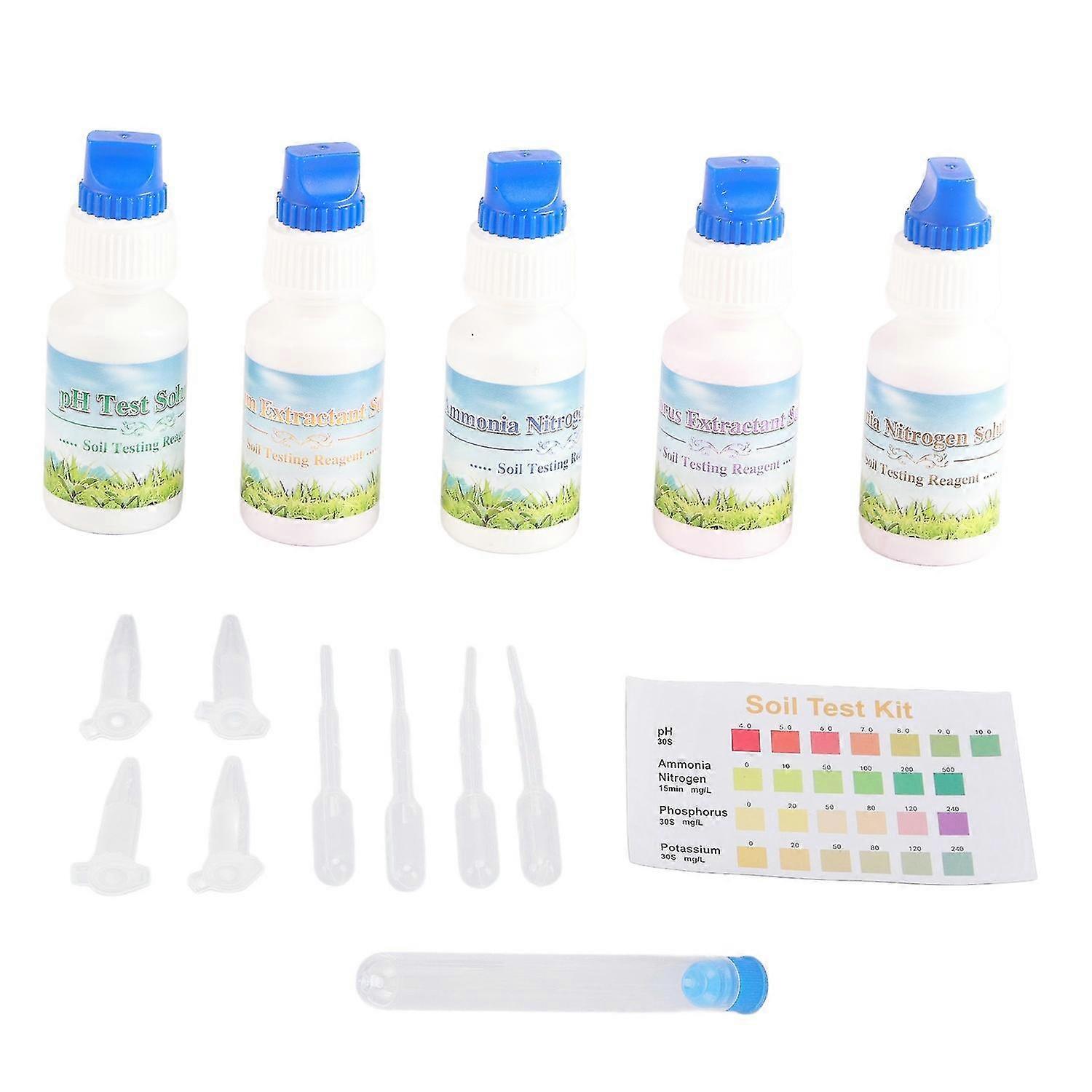 Soil Test Liquid Solution PH Nitrogen Phosphorus Potassium Measuring Soil Test Kit compatible with A