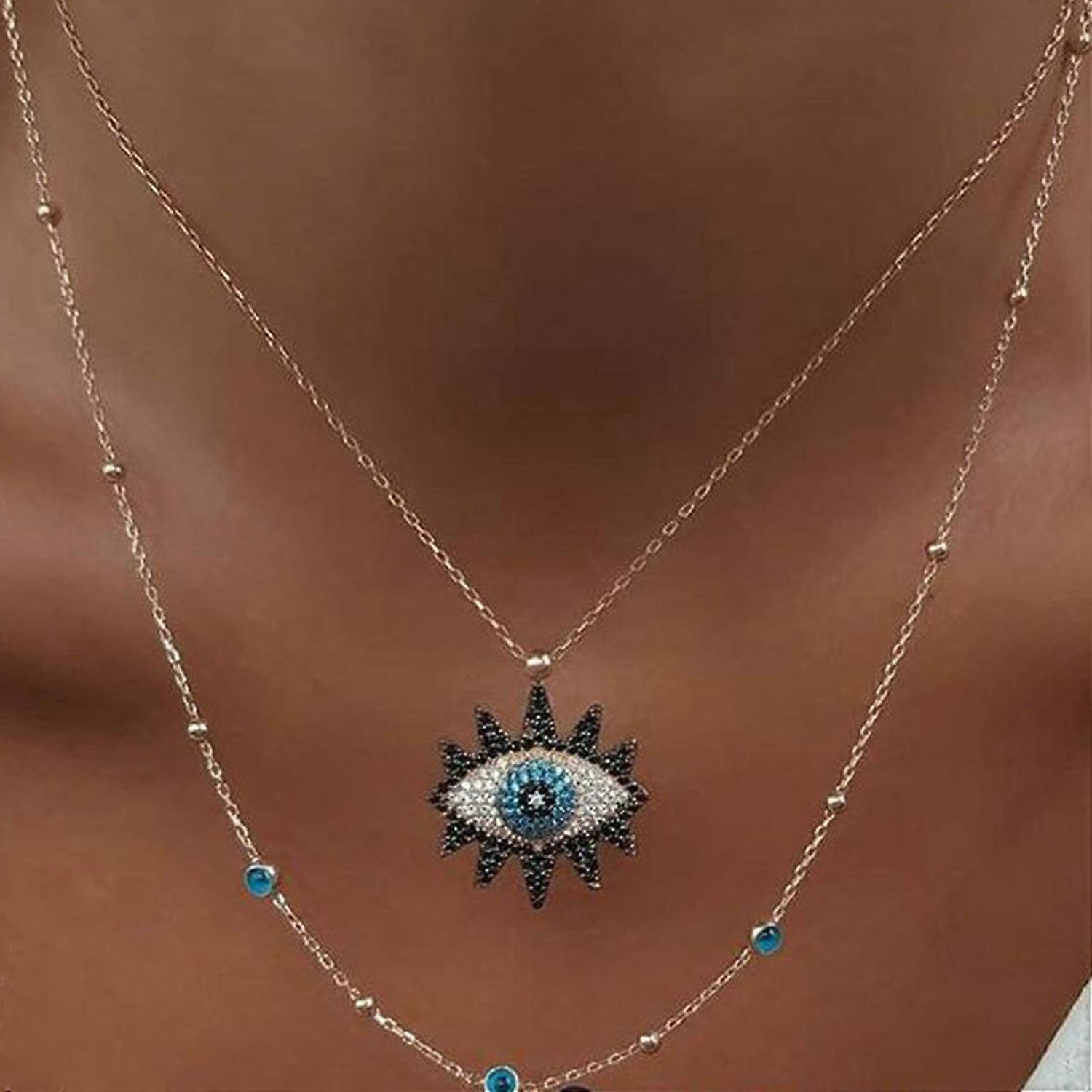 necklace with devil's eye pendant