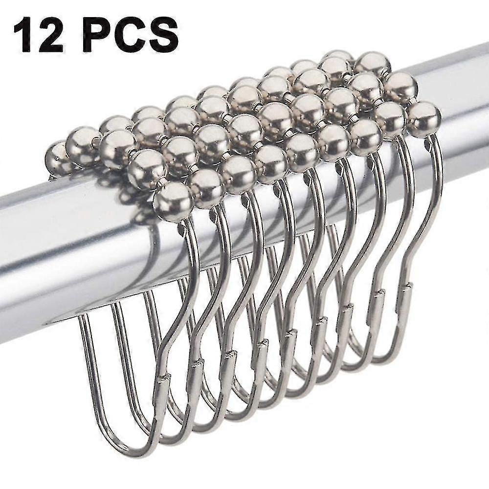 12pcs Rideau de douche Ring-nickel Couleur