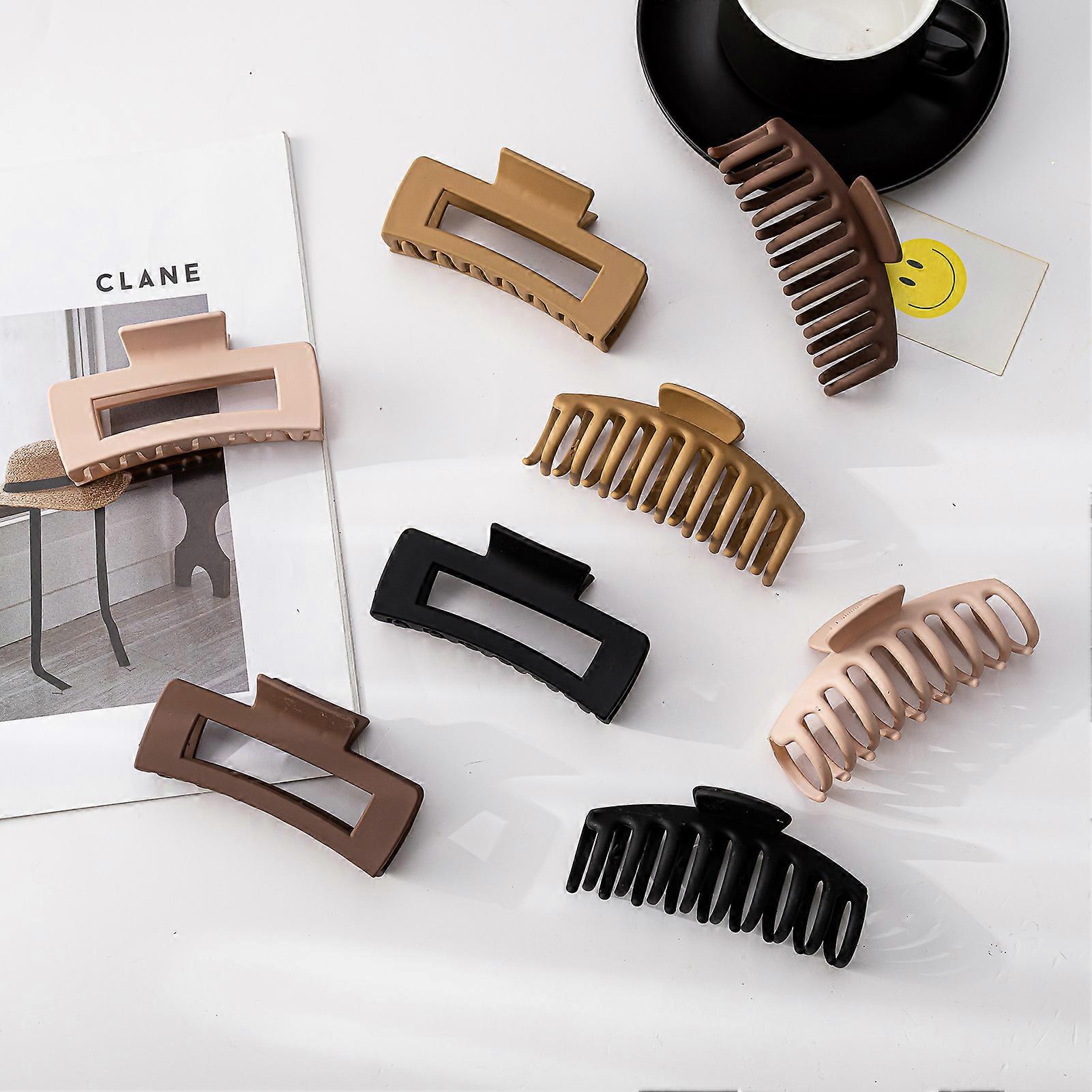 Color matching PS plastic material frosted hairpin simple keel hair claw combination set eight-piece set D