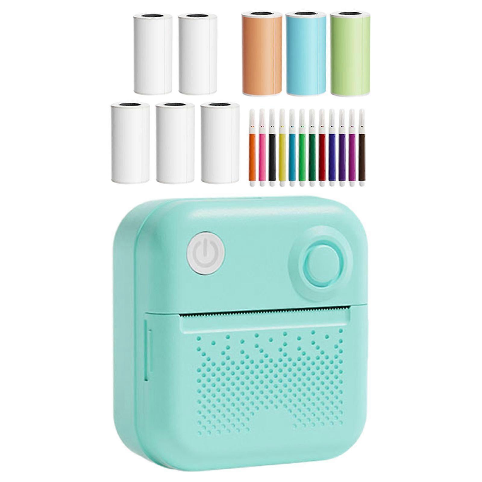 Mini Thermal Label Printer Inkless Label Makers for Products Organizing Home blue