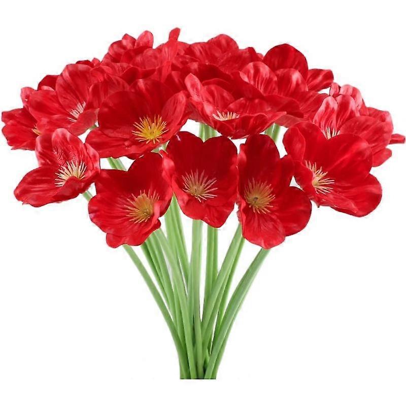 20Pcs Artificial Poppies Realistic Touch