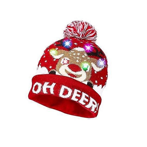 Christmas LED Light-up Knitted Beanie Hat Xmas Christmas Party Supplies