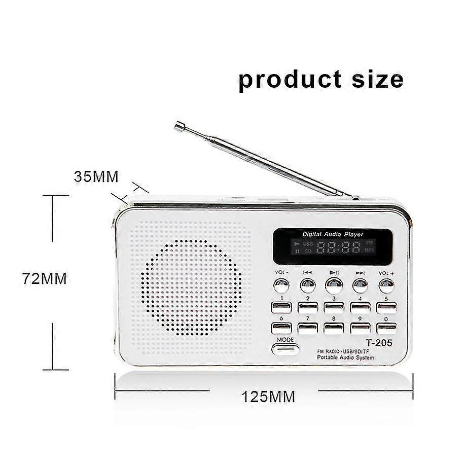 Portable Mini Am Fm Radio Stereo Speaker Support Sd/tf Card With Usb ...