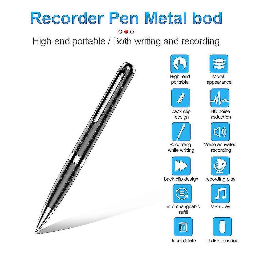 128gb Q96 Voice-to-text Writable Recording Pen Mp3ai Intelligent High-definition Noise Reduction Pen-shaped Recording Pen