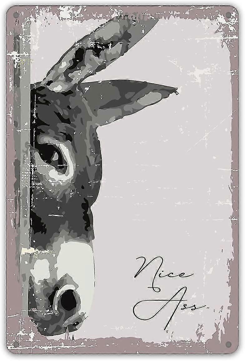 Placa de Lata de Metal com Citação de Burro de Banheiro Engraçada Decoração de Parede Retro Nice Banheiro 8x12 Polegadas OU 12x16 Polegadas Mo