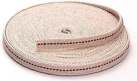 Light of Mine 1/2" Inch 100% Cotton Flat Wick 33 Foot Roll for Paraffin Oil or Kerosene Based Lanterns and Oil Lamps with Genuine Red Stitch (1/2")
