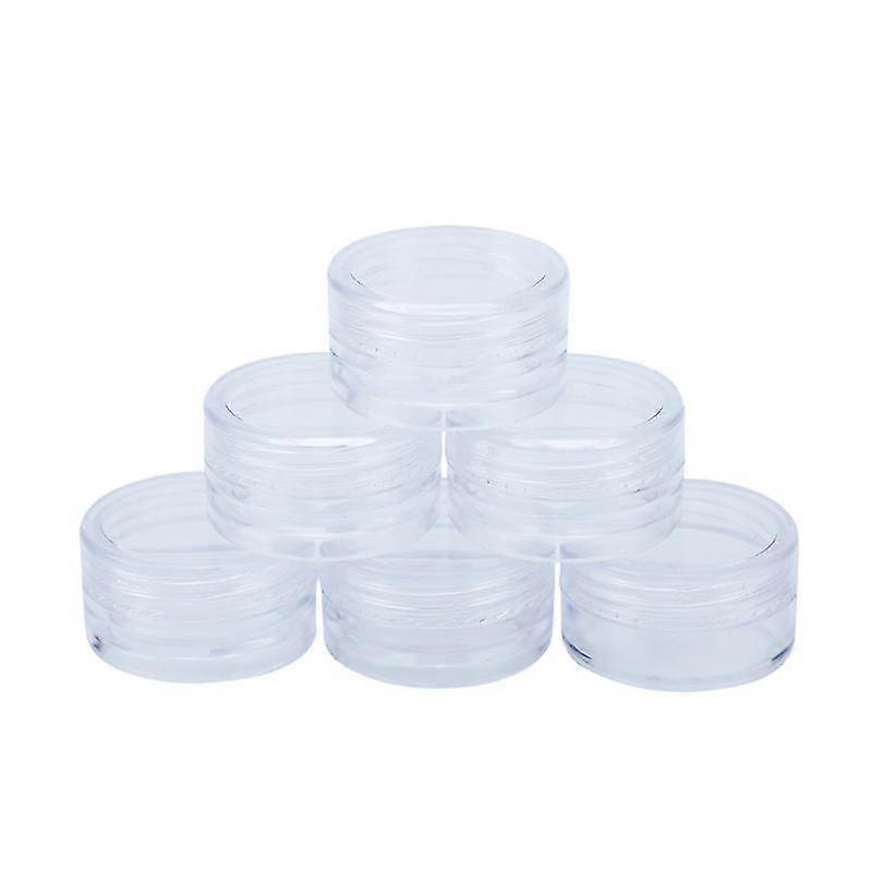 6pcs 5 Gram Jars, Small Cosmetic Sample Empty Container, Plastic Round Pot Transparent Screw Cap Lid, Tiny 5g Bottle