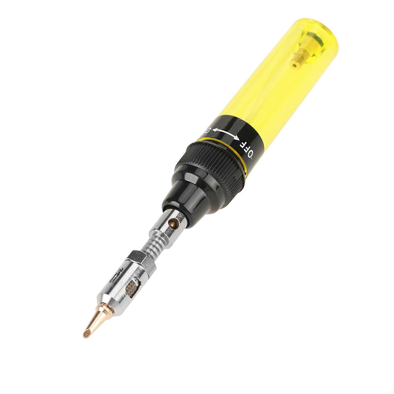 Butane Gas Blow Torch Soldering Iron Gun Welding Pen Tool 1300 (Yellow)