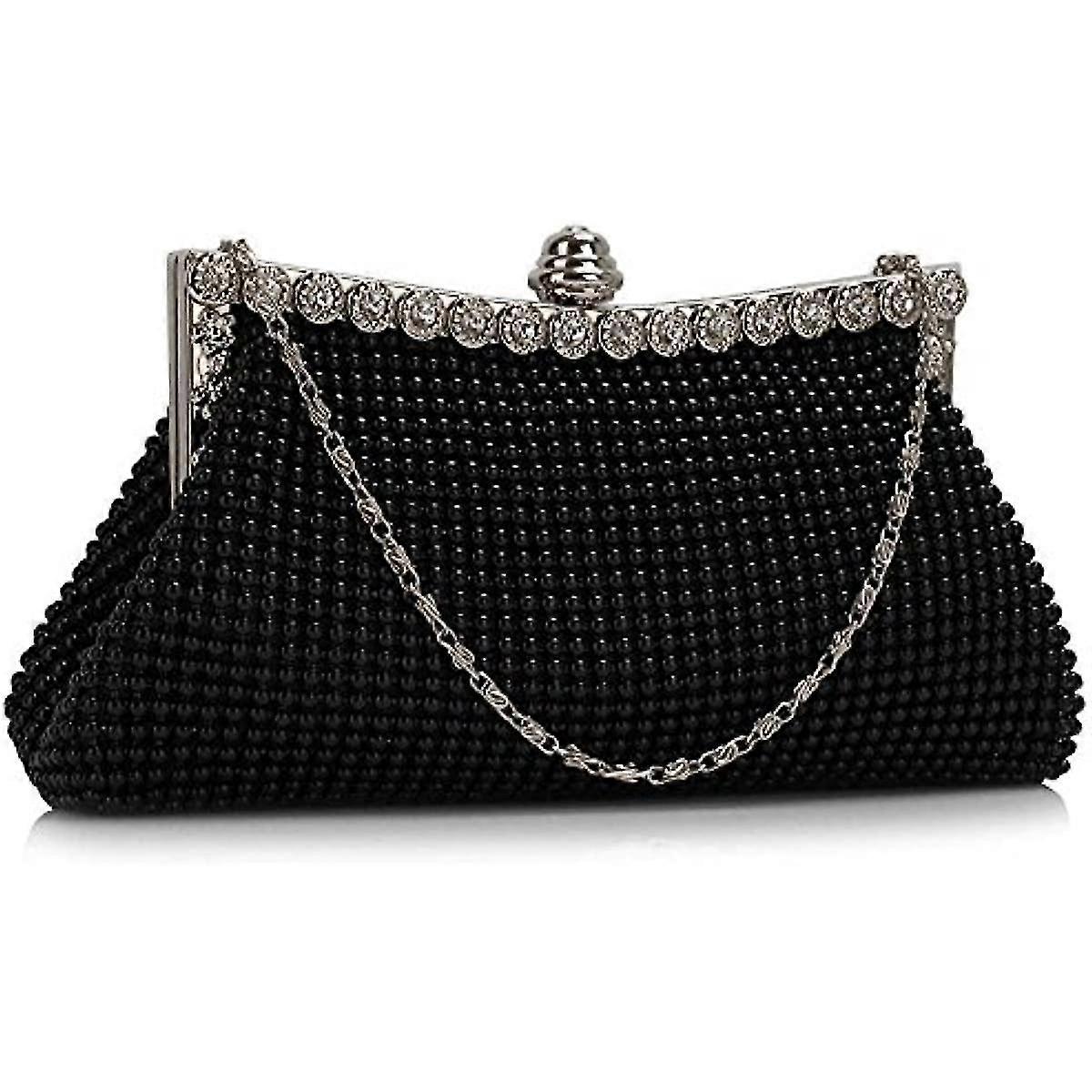 Damen Glitzernde Satin Abend Clutch Tasche
