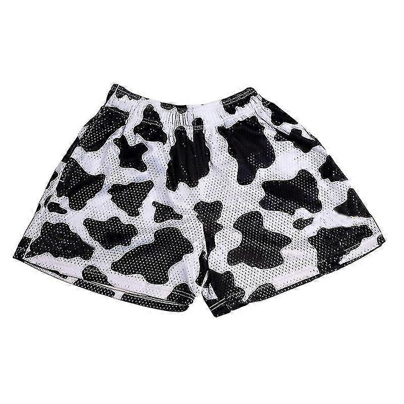 Hommes Elastic Waist Short Pants Workout Bottoms Leopard Print Mini Pantalon
