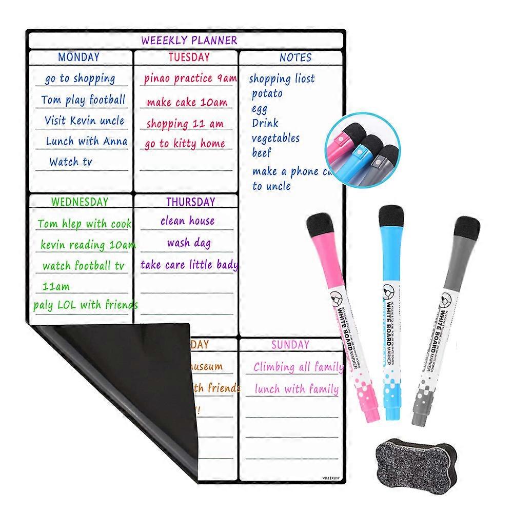 Convenient Dry Erase Magnetic Calendar for Fridge, Organize Your Schedule and Grocery List with Style