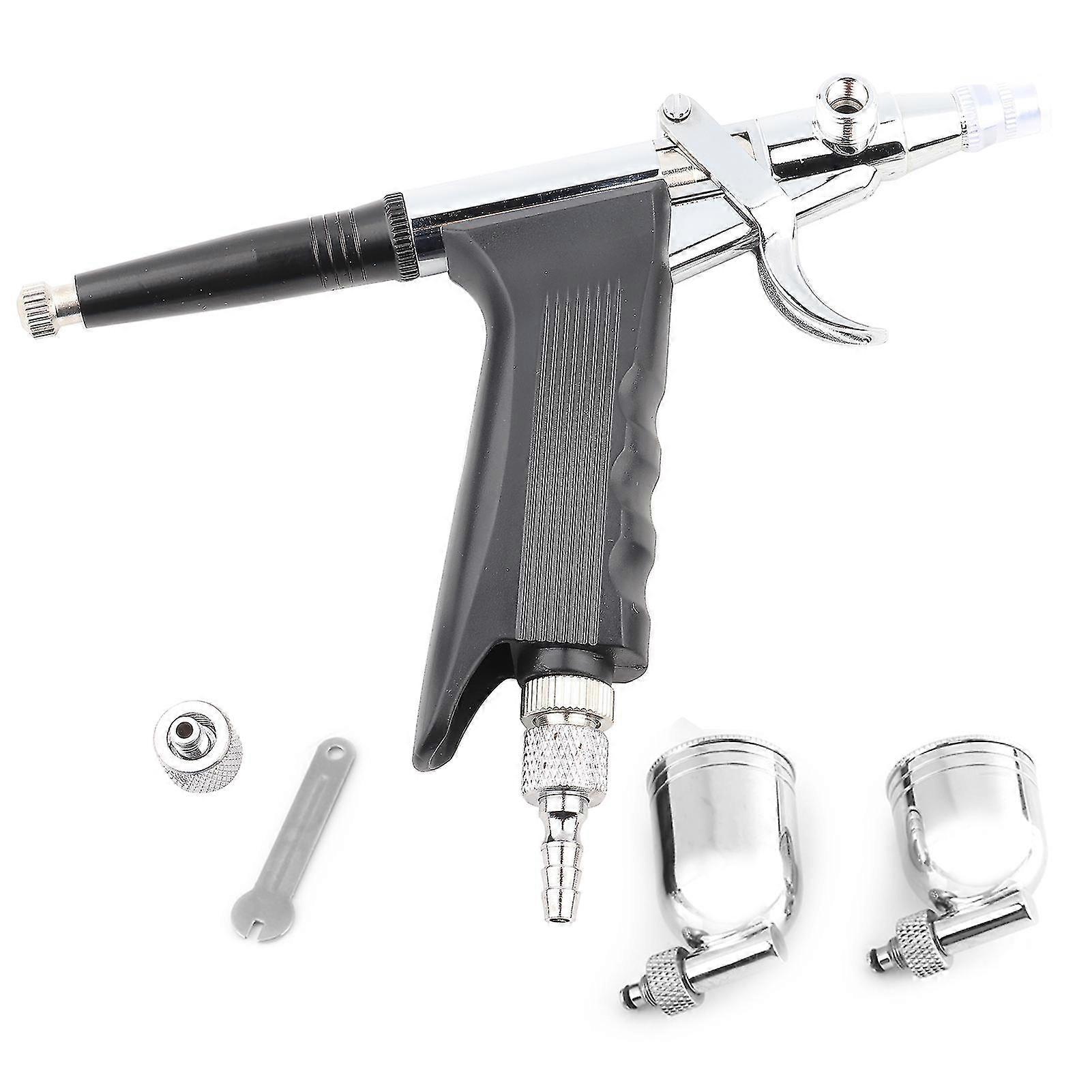 Multi Purpose 2 Cups Side Feed Spray Gun Trigger Airbrush For Art Painting 166