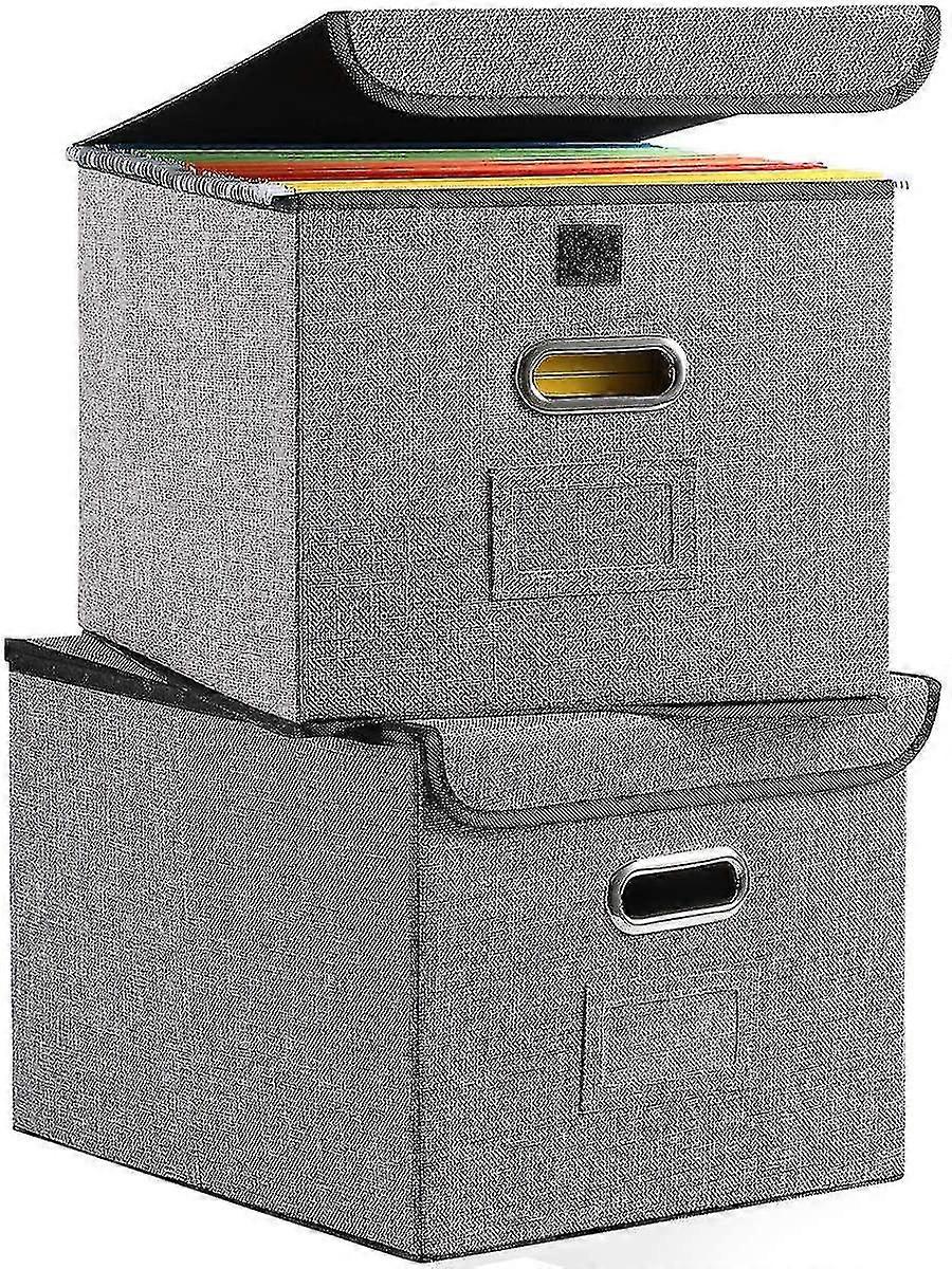File Organizer Office Document Storage Pack Of 2 Collapsible Linen Filing Cabinets W
