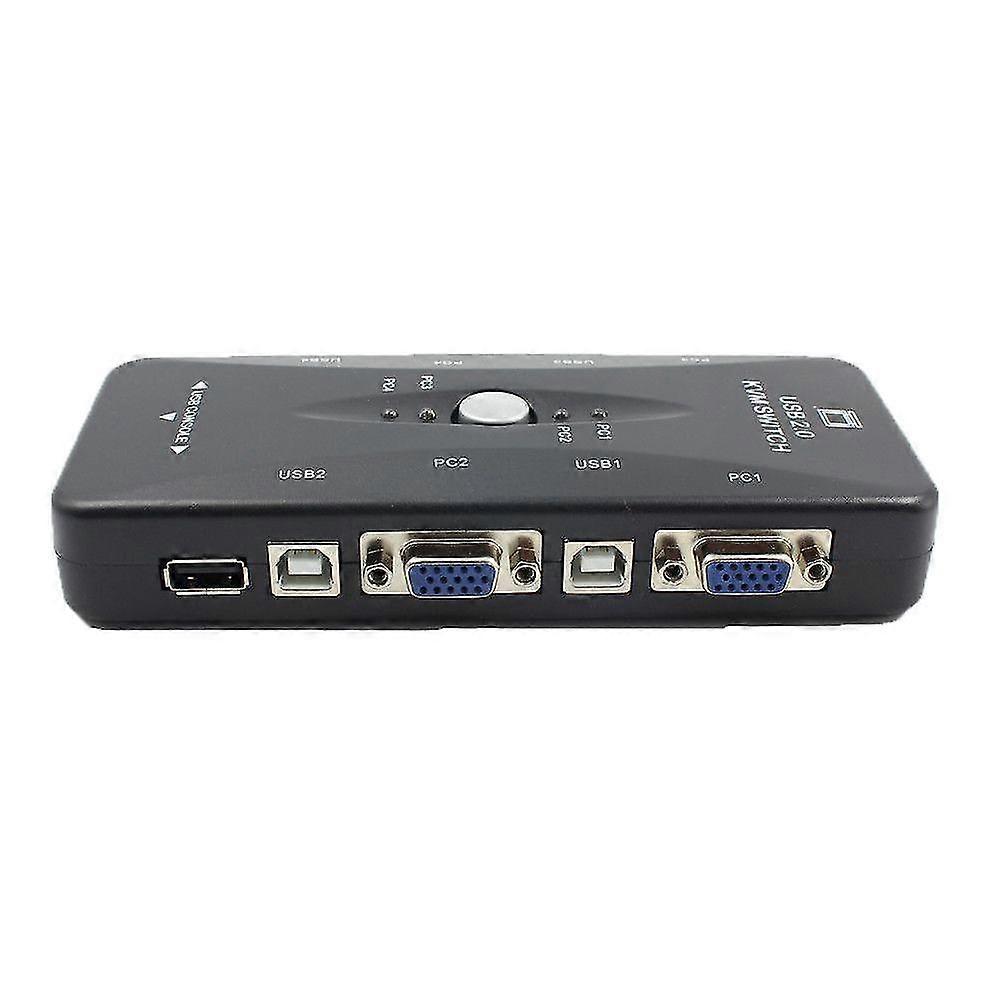 YH New 4 Port Usb 2.0 Kvm Switch Mouse / Keyboard / Vga 200mhz Video Monitor 1920x1440
