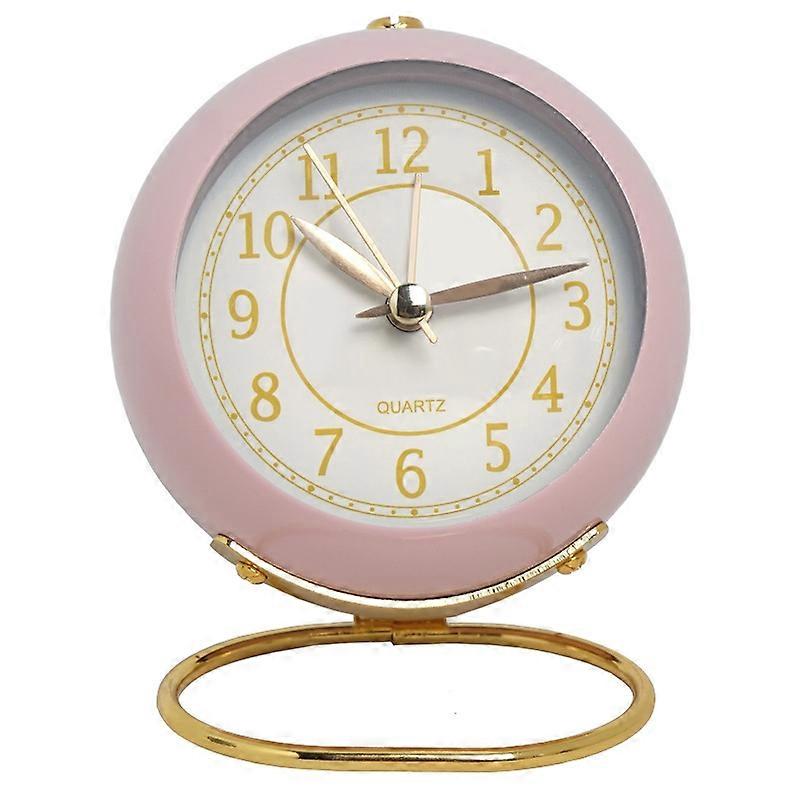 Round Metal Clock Silent Children Electronic Alarm Clock