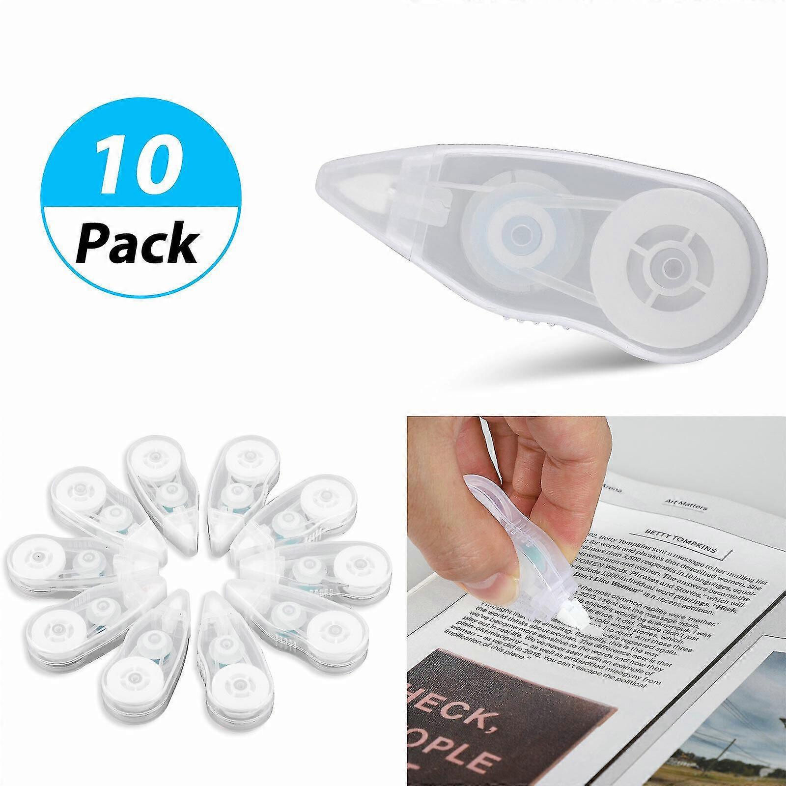 10-pack Compact Correction Tape Office Mini White Out Paper School Kids Students
