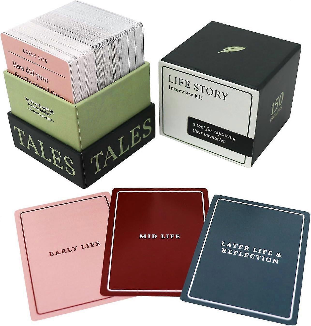 150 Life Story Interview Kit Cards, Tales Life Story Interview Kit, Get to Know Parents and Grandparents for Family Game Night