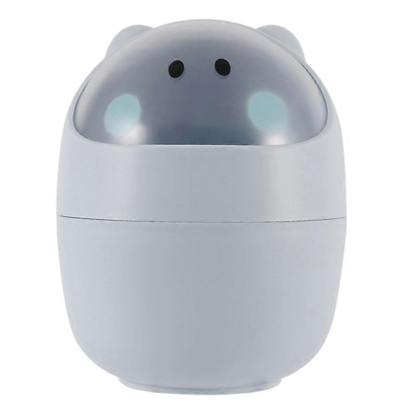 Mini Waste Bin Desktop Garbage Basket Cleaning Barrel Small Desk Organizer Storage Dustbins Animal Trash Can Paper Towel Container Blue