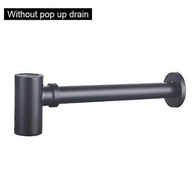 Brass Round Bottle P Trap with Pop up Drain, Basin Waste Trap Drain Tube Kit Adjustable Height (Black)Craft Pipe Cleaners