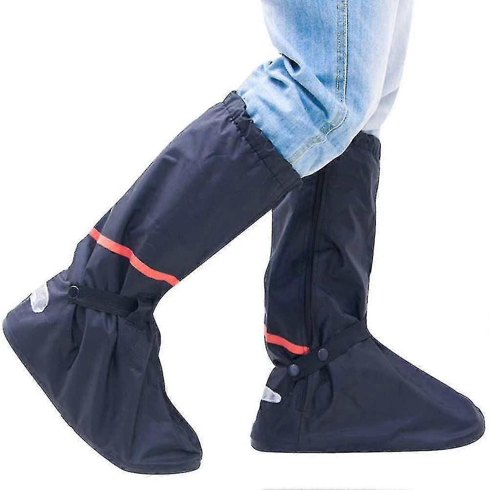 כיסויי נעליים עמידים למים מגפיים גבוהים רב-מגפיים גאלושי כיסויי נעלי גשם(S)(שחור)