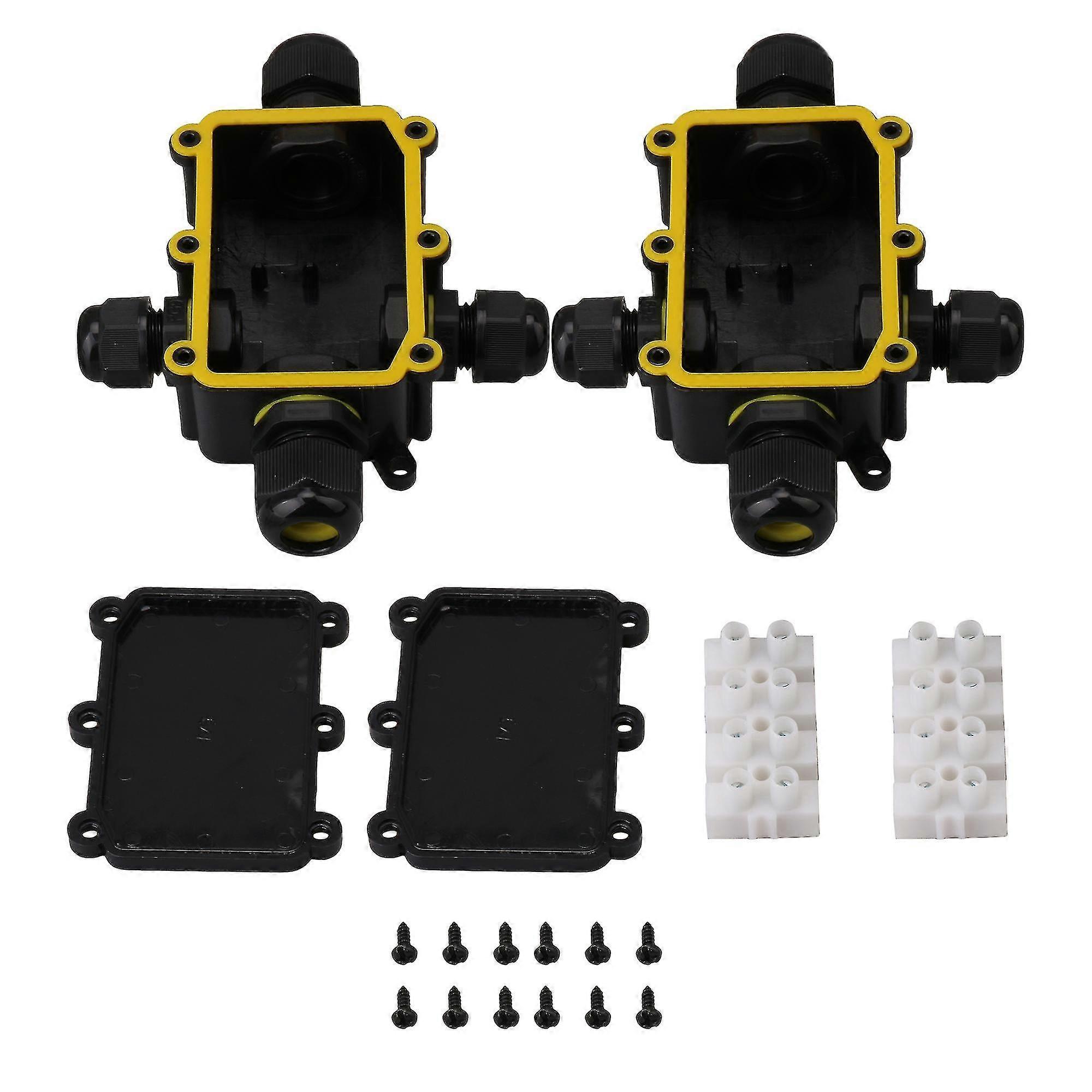 2 X Cable Junction Box Ip68 Electrical Junction Box 4 Way Junction Box