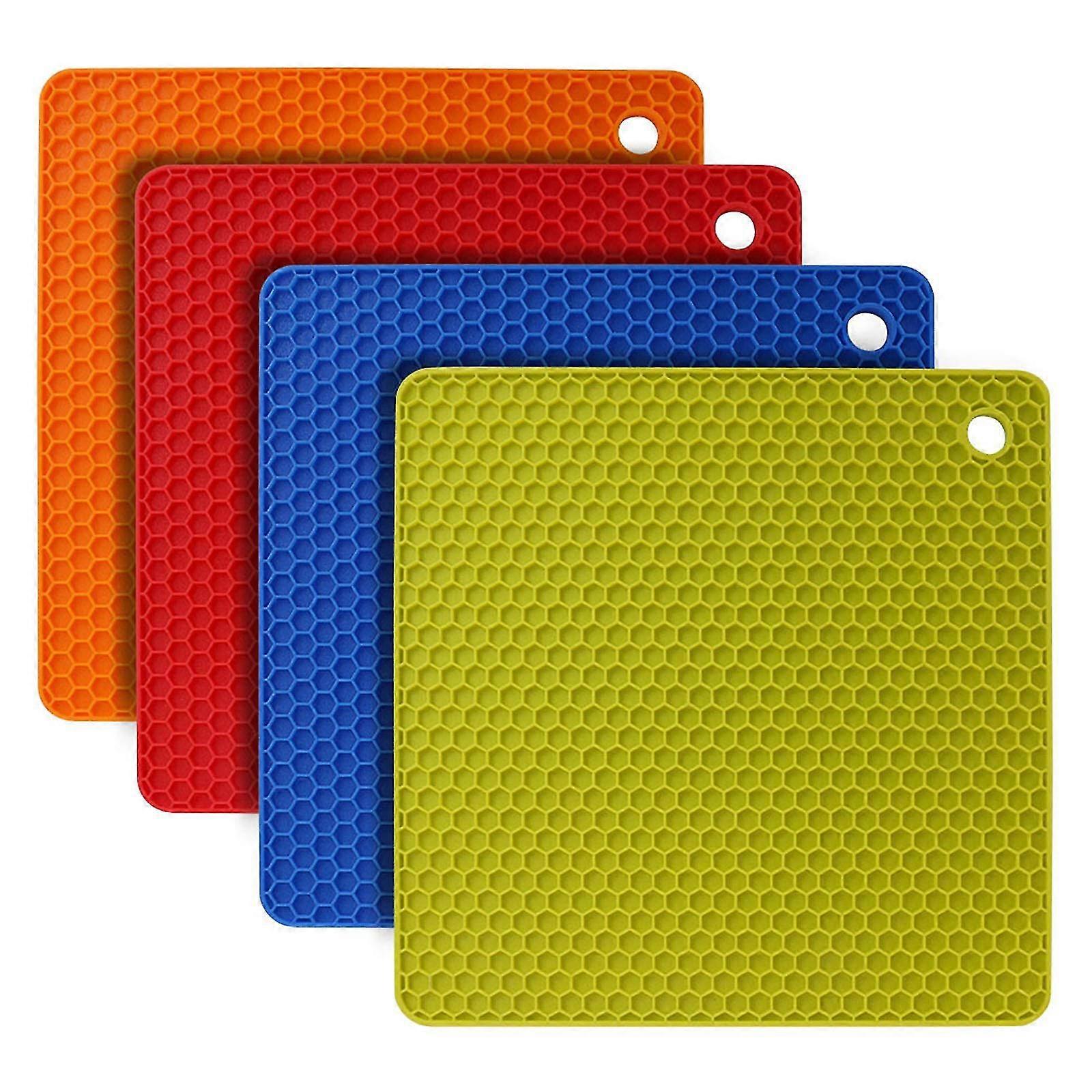 4pcs Placemats Dishwasher Safe Heat-Resistant Honeycomb Pattern