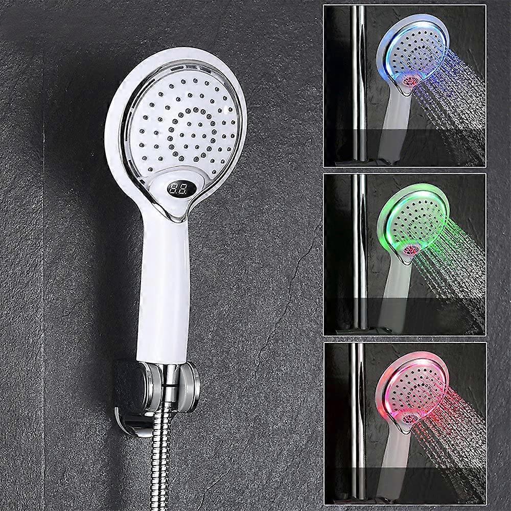 3 Colors LED Hand Shower With Temperature Sensor Digital Display