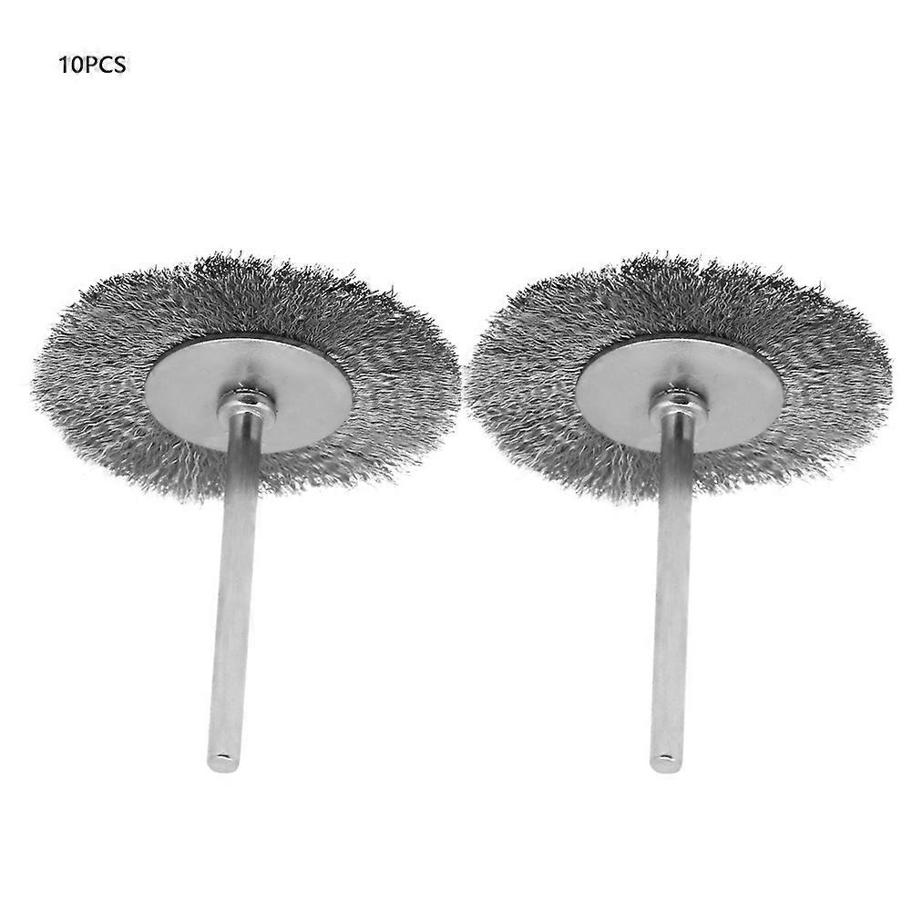 10 stk poleringsbørste ståltråd flat type dypt børstehode (3 * 38mm)