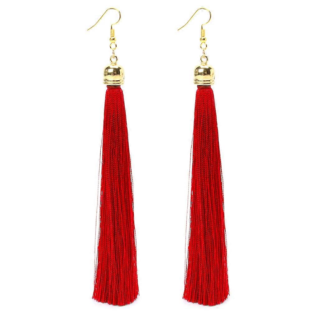 Trendy Solid Color Pins Earring Women Minimalist String Tassel Earrings Studs