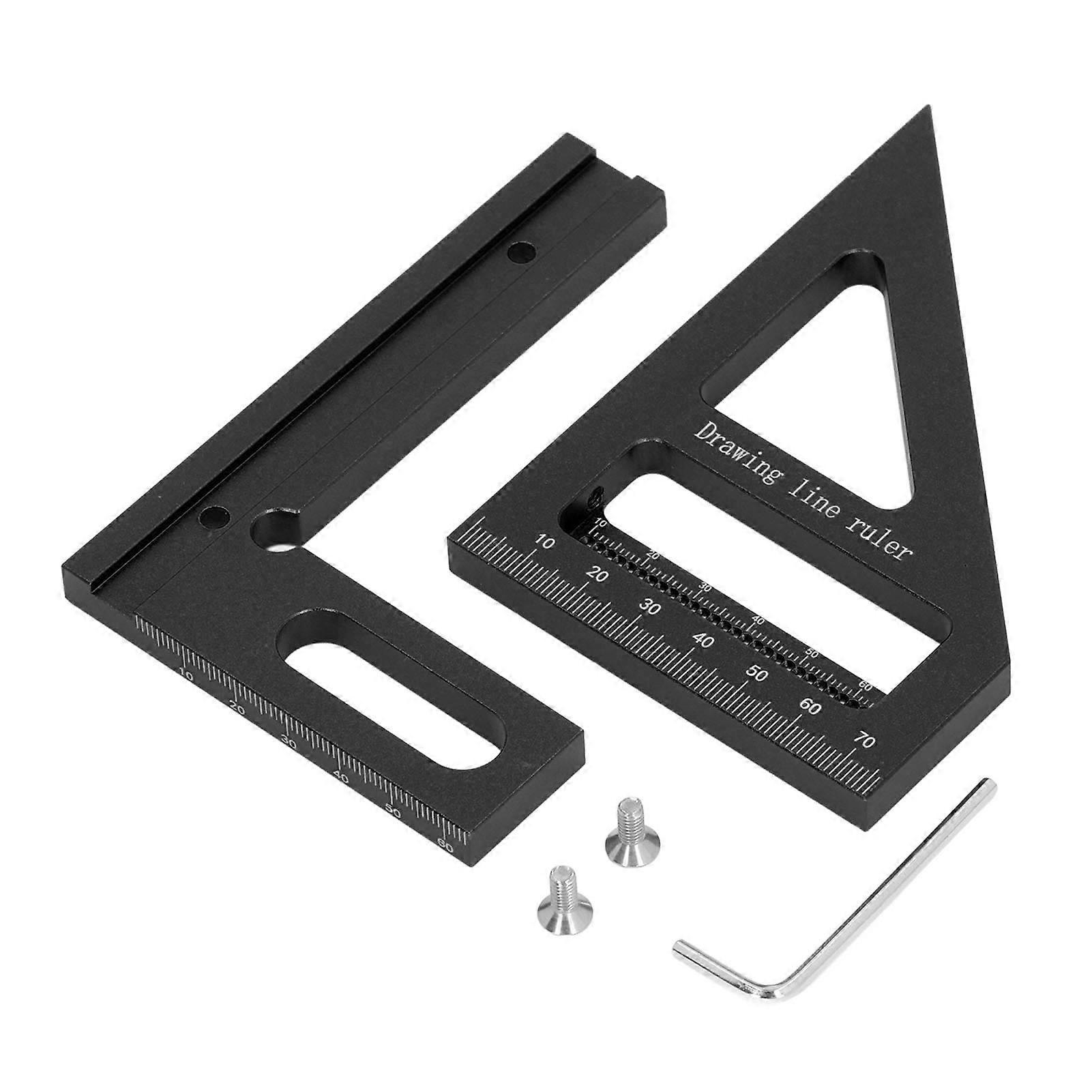 3D Multi Angle Measuring Ruler, 45 90 Degree Aluminum Alloy Woodworking Square Conductor Miter Measuring Tool For Engineers, Carpenters And