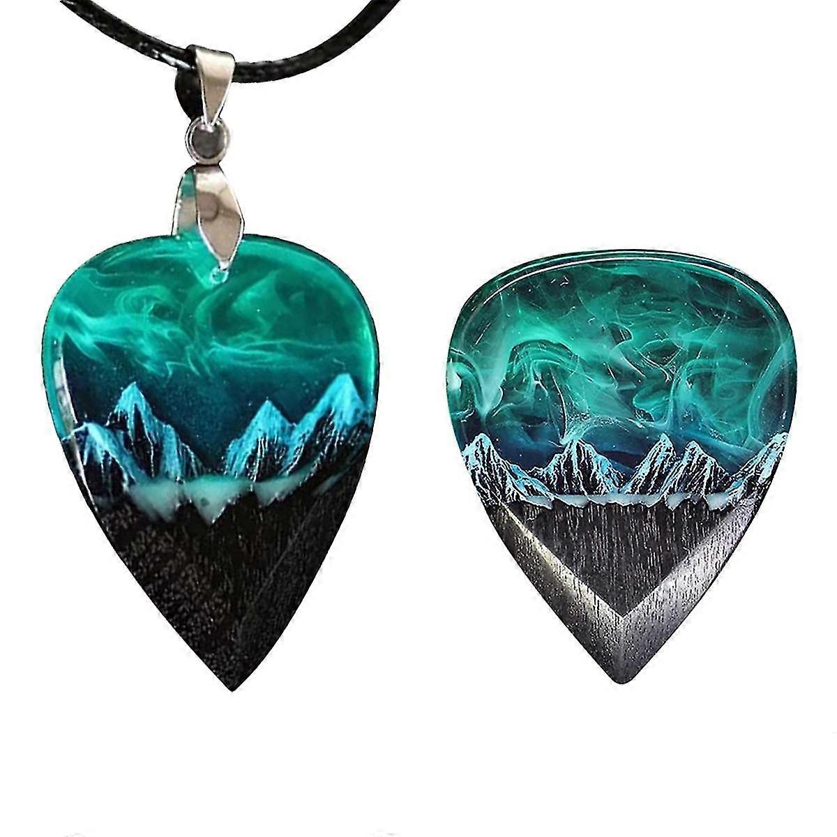 Guitar Touch Luminescent Médiator Résine Époxy Médiator Aurores boréales collier basse Médiator