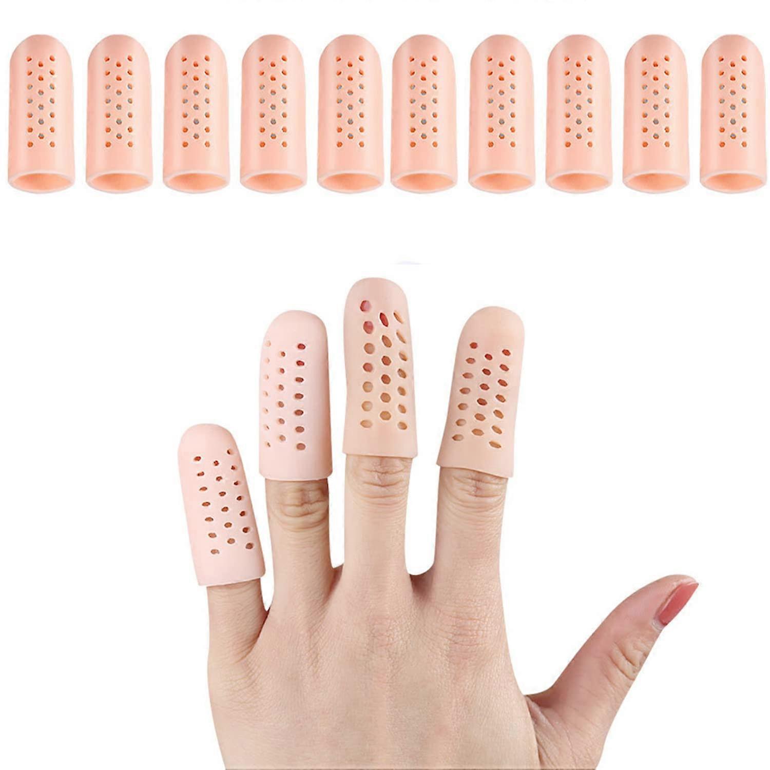 10 stuks siliconen vingerwiegjes, gel vingerbeschermer ondersteuning, vinger mouwen vinger caps