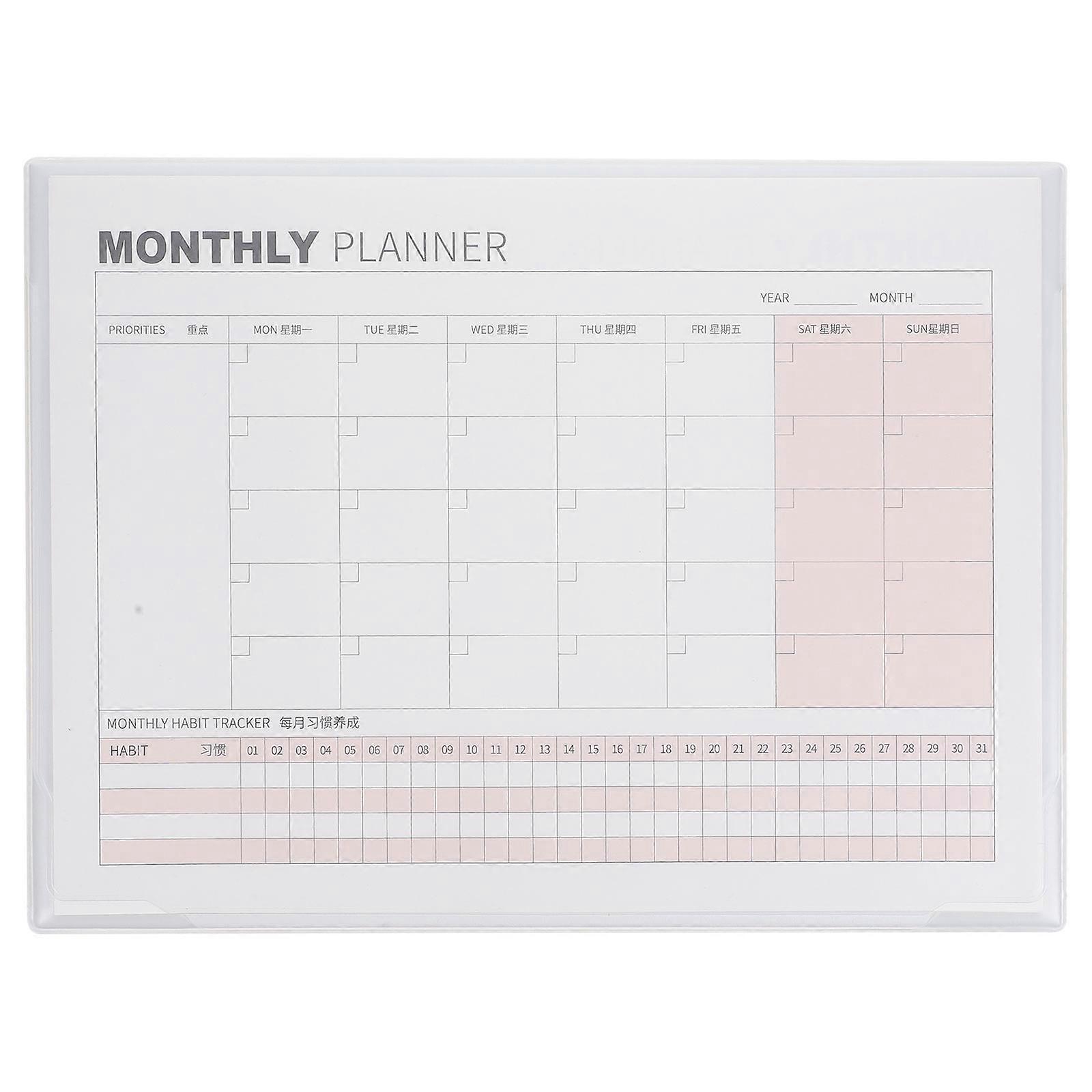 Desk Blank Calendar Sheet Monthly Planner Notepad Blank Calendar Planning Notepad
