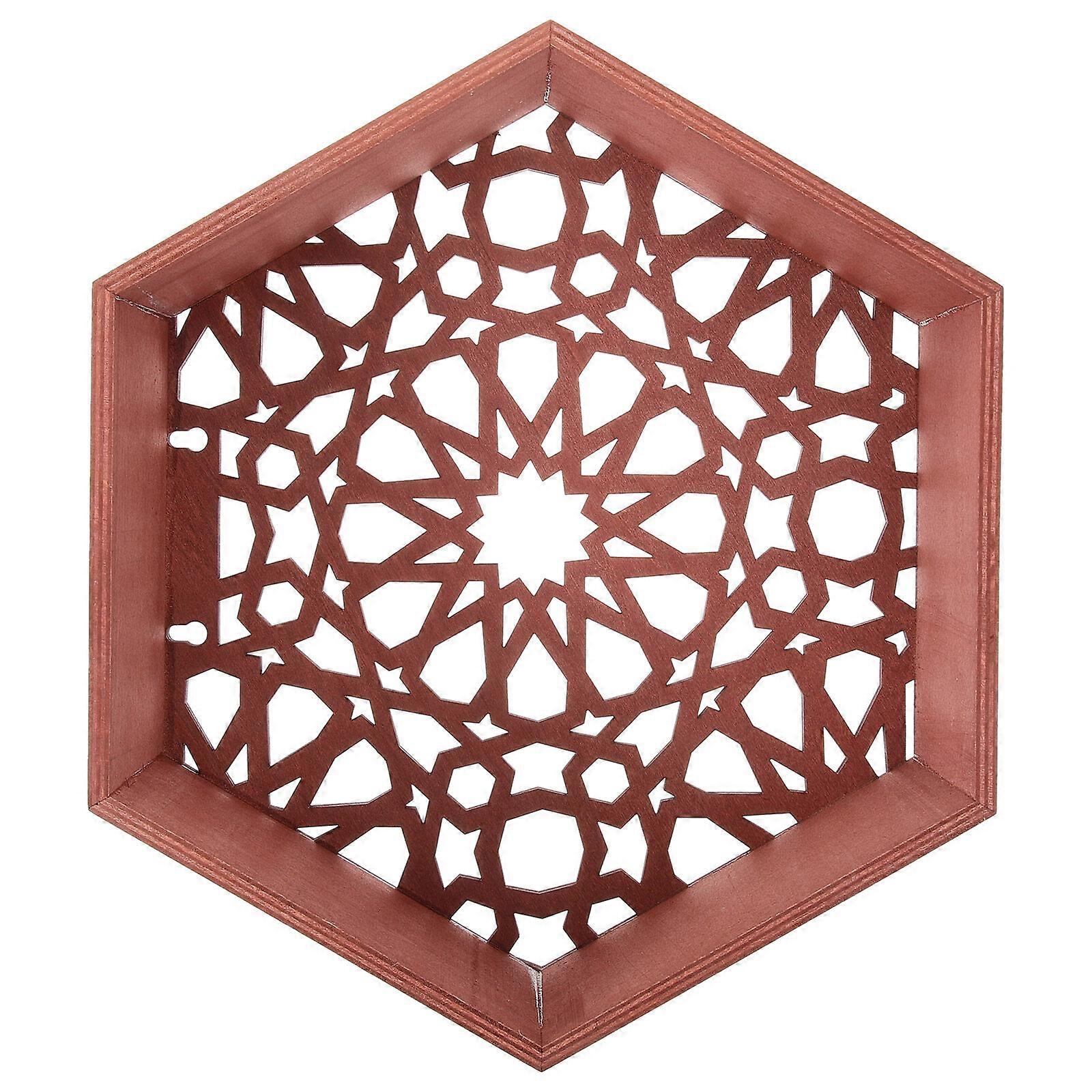 Hexagon Crystal Shelf Hexagon Wooden Hollow Flower Pot Wall Stand Hexagon Floating Shelf