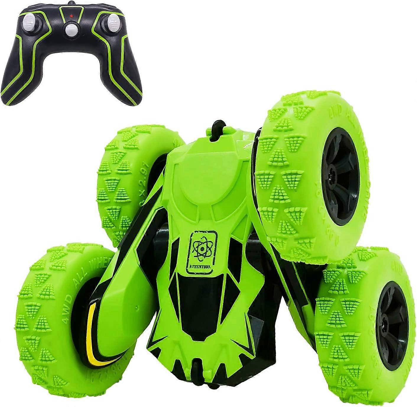 Voitures RC cascade voiture télécommandée double face 360Flips 4WD (vert)