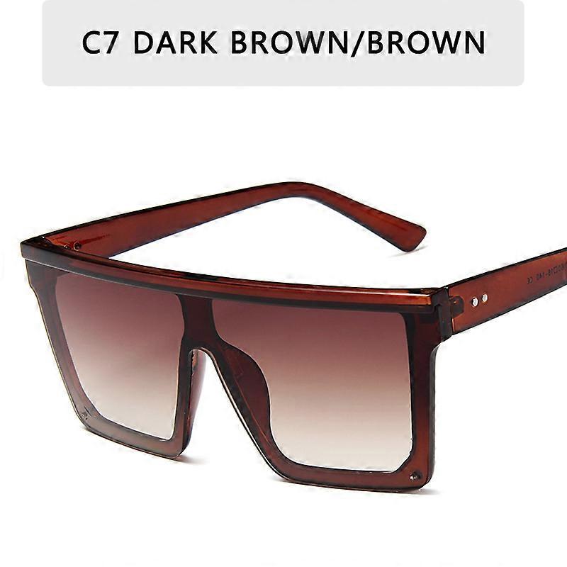 2023 Oversized solbriller Kvinder Square Flat Top Nitte Gradient Lens Big Frame Solbriller Kvinder Mænd Vintage Mirror Shades