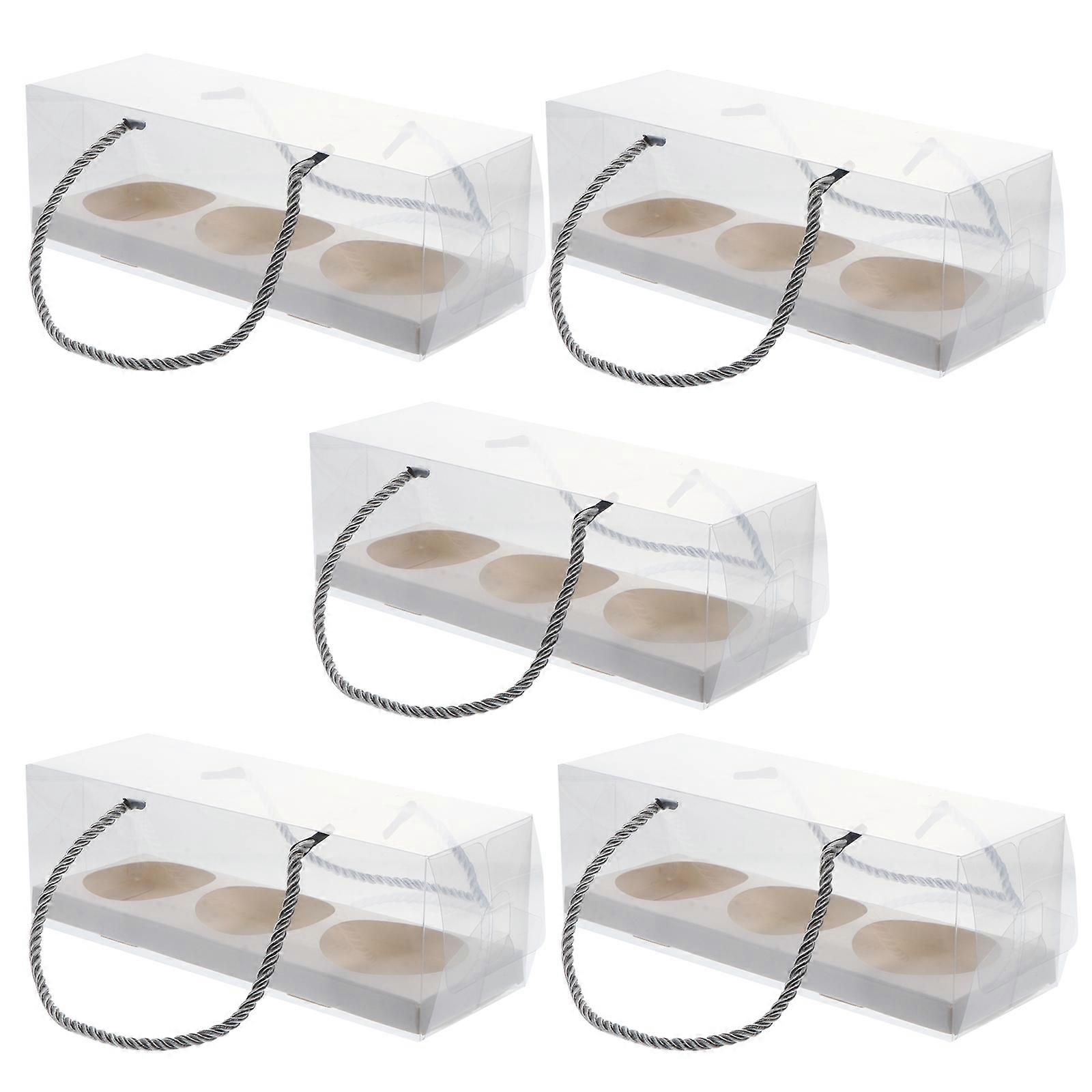 10Pcs Egg-yolk Puff Boxes Portable Cookies Biscuits Case Packaging Boxes for Bakery