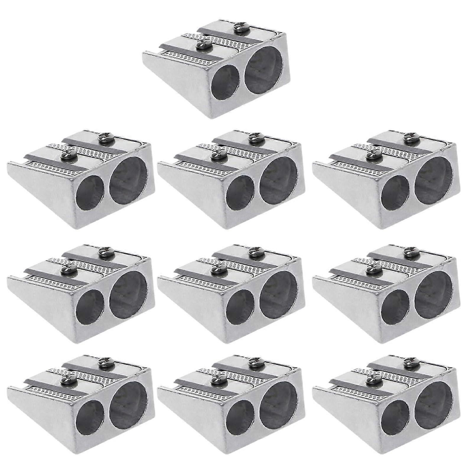 Magnesium Pencil Sharpener Dual Hole Design Ergonomic Grip Versatile Use Compact Size Portable Hand Held Pen Sharpener Jikaix